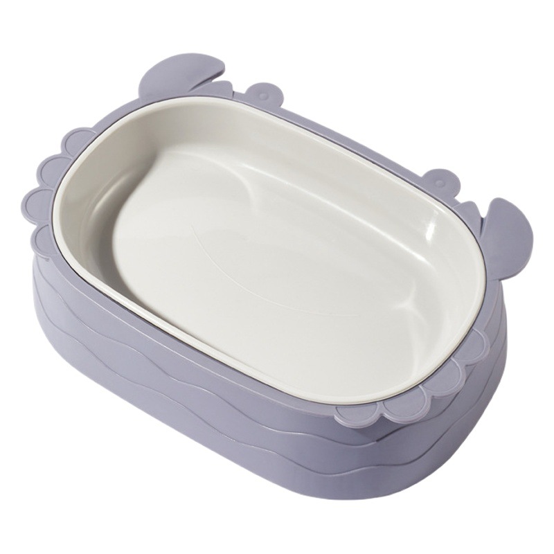 Mascota gato tazón cangrejo forma Slow Food Bowl extraíble mascota doble tazón anti-choke perro comida conjunto anti-golpe perro tazón de arroz