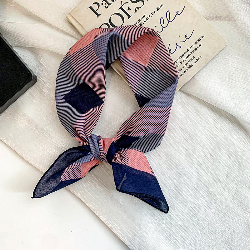 Bufanda de seda, pañuelo cuadrado, algodón, pañuelo decorativo literario de estilo coreano de alta gama, bufanda, chal pequeño, turbante, diadema, accesorios para el cabello
