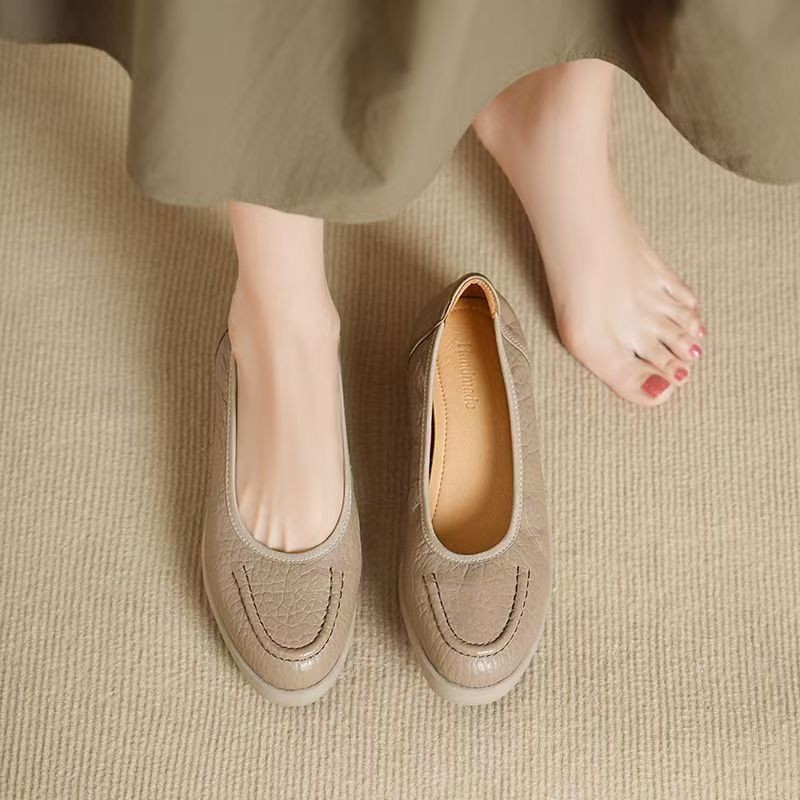 2026 primavera y verano nueva moda versátil con suela suave de estilo británico madre Lefour zapatos de mujer zapatos de trabajo de soja