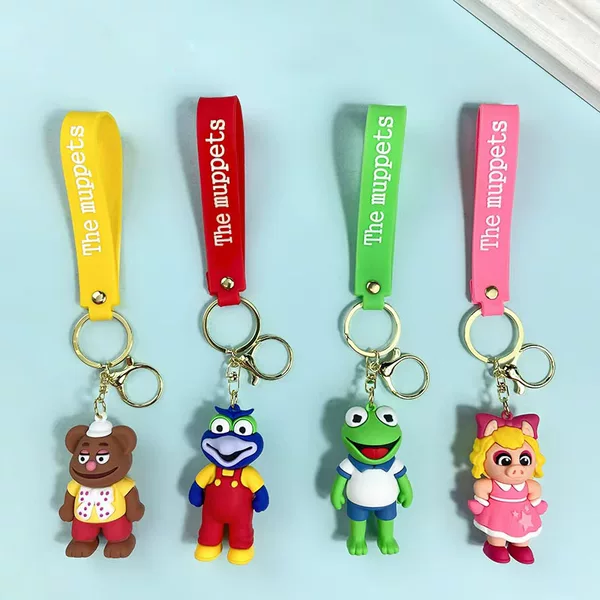 Cross-border Muppet Adventures Keychain Pendant Cute Komi Frog Pig Bear Walter Keychain Bag Pendant