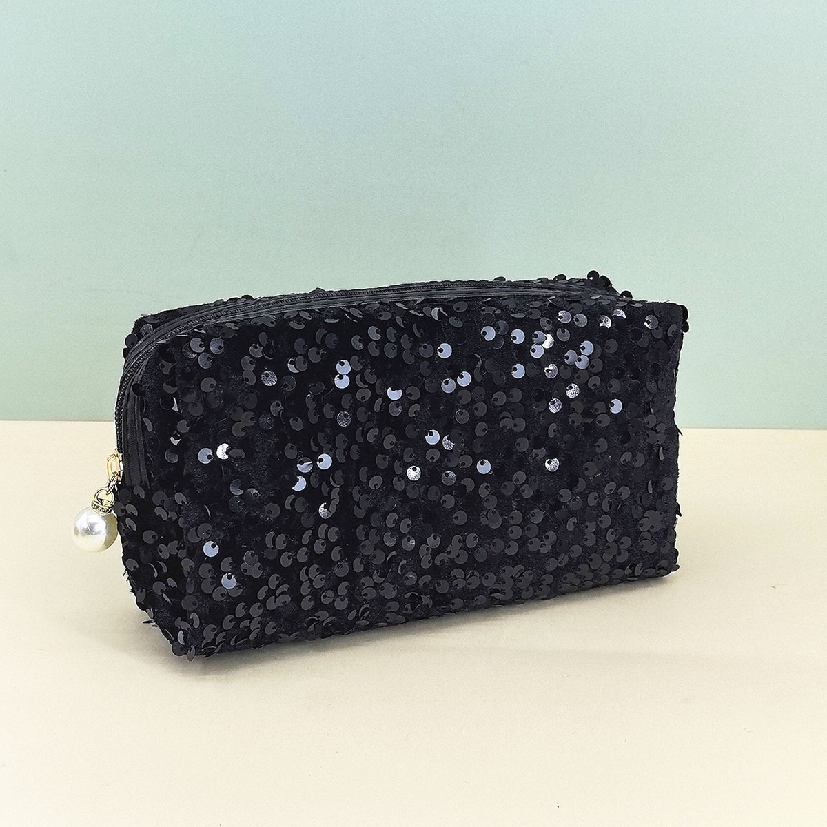 velvet, Sequin Material Vintage Style Sequins Velvet Sequin Square Makeup Bags