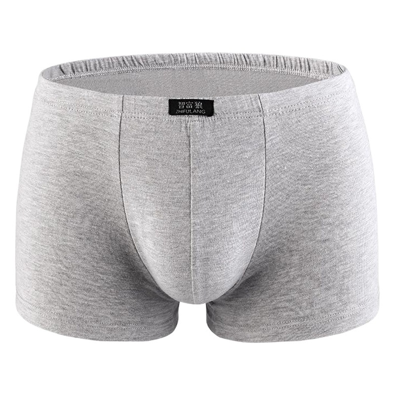 Pantalones cortos del boxeador de los hombres mediados de-cintura de la ropa interior del algodón del color sólido sudor-absorbente