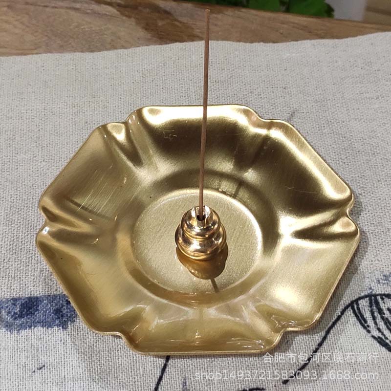 黄铜 六边形香盘（不含香插） 已做防氧化处理 工艺品(现货)