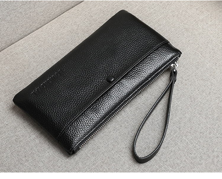 Men's Leather Clutch Bag Multi Compartment Mobile Phone Holder_voghion.com