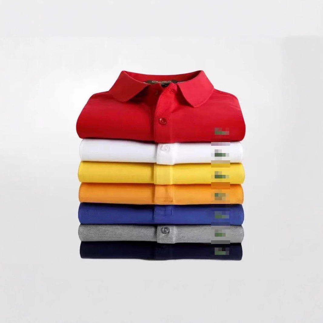 Cross-Border Men's Polo Hot-Selling Crocodile Embroidered Lapel Polo Shirt, Casual Pure Color Breathable One-Piece Drop Shipping.