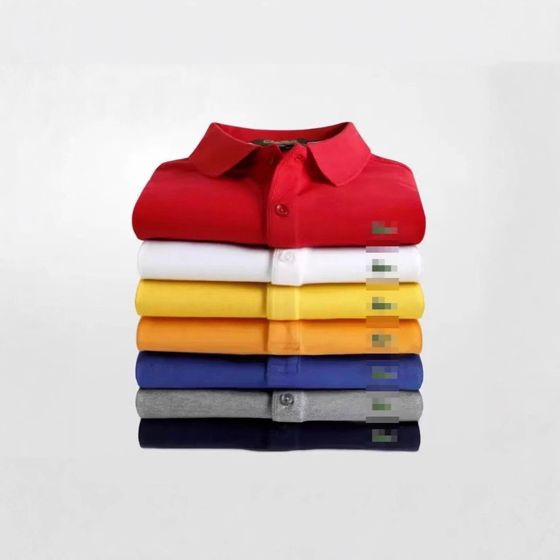 Cross-Border Men's Polo Hot-Selling Crocodile Embroidered Lapel Polo Shirt, Casual Pure Color Breathable One-Piece Drop Shipping.