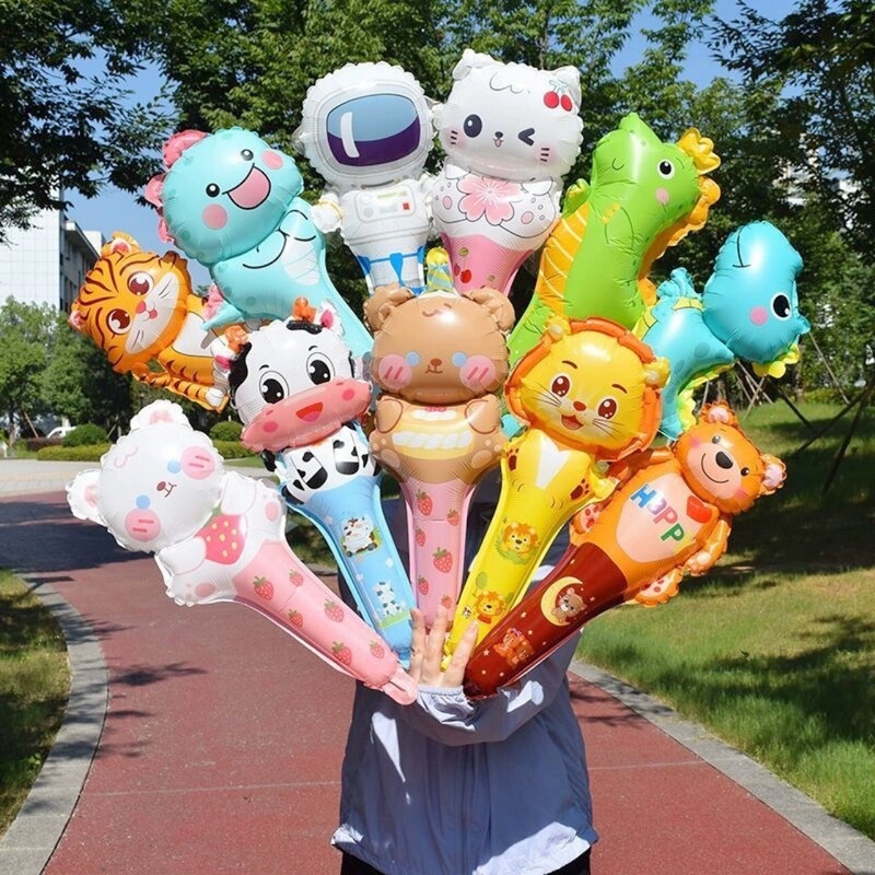 Handheld Refueling Stick, Astronaut Dinosaur Themed Promotional Gifts, Children's Birthday Animal Cartoon Balloons
