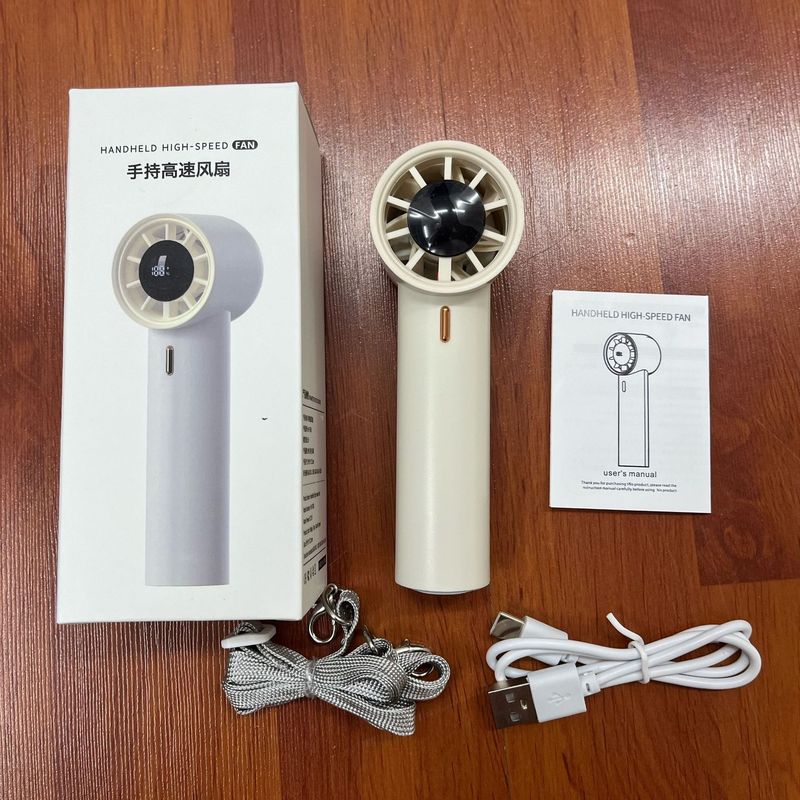 国境を越えた人気のF368ファン100ギアハンドヘルドデジタルディスプレイ小型ファンミニUSB超高速暴力ターボファン|undefined