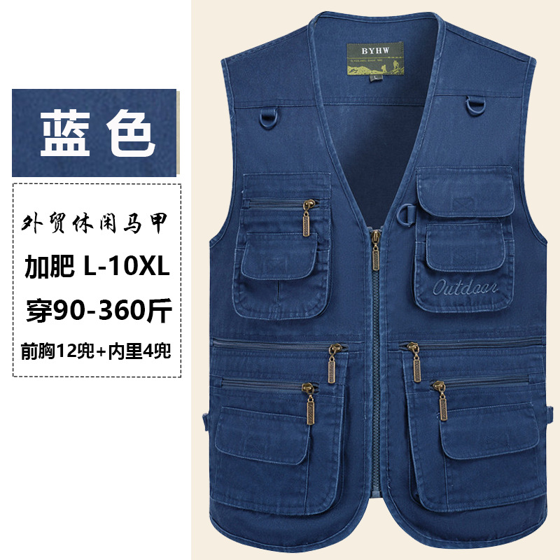 Chaleco fino de verano de gran tamaño transfronterizo de secado rápido al aire libre multibolsillos fotógrafo reportero pesca ocio chaleco herramientas nuevo