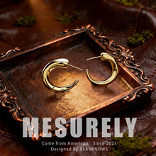 跨境超轻光面C圈耳环 专利电镀不掉色 欧盟认证 Mesurely源头工厂