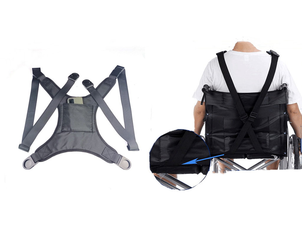 En stock suministro de silla de ruedas cinturón de seguridad pacientes de rehabilitación de ancianos silla de ruedas taburete trasero fijo cinturón de seguridad auxiliar