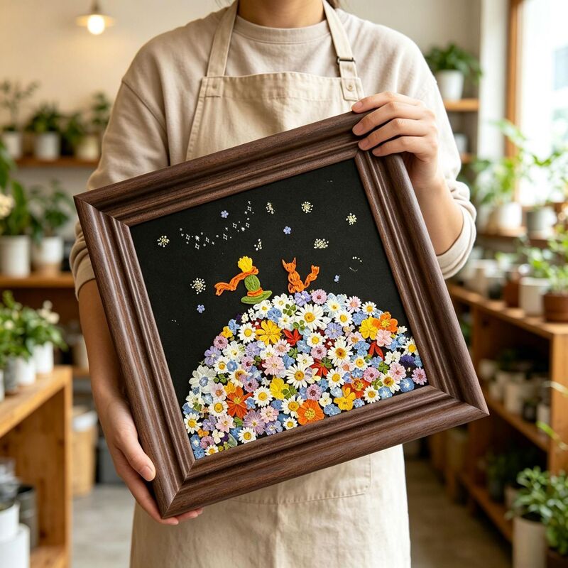 Wooden picture frame, square embossed photo frame, dried flower and plant specimen display, DIY framing, acrylic dust cover, suitable for both display and hanging