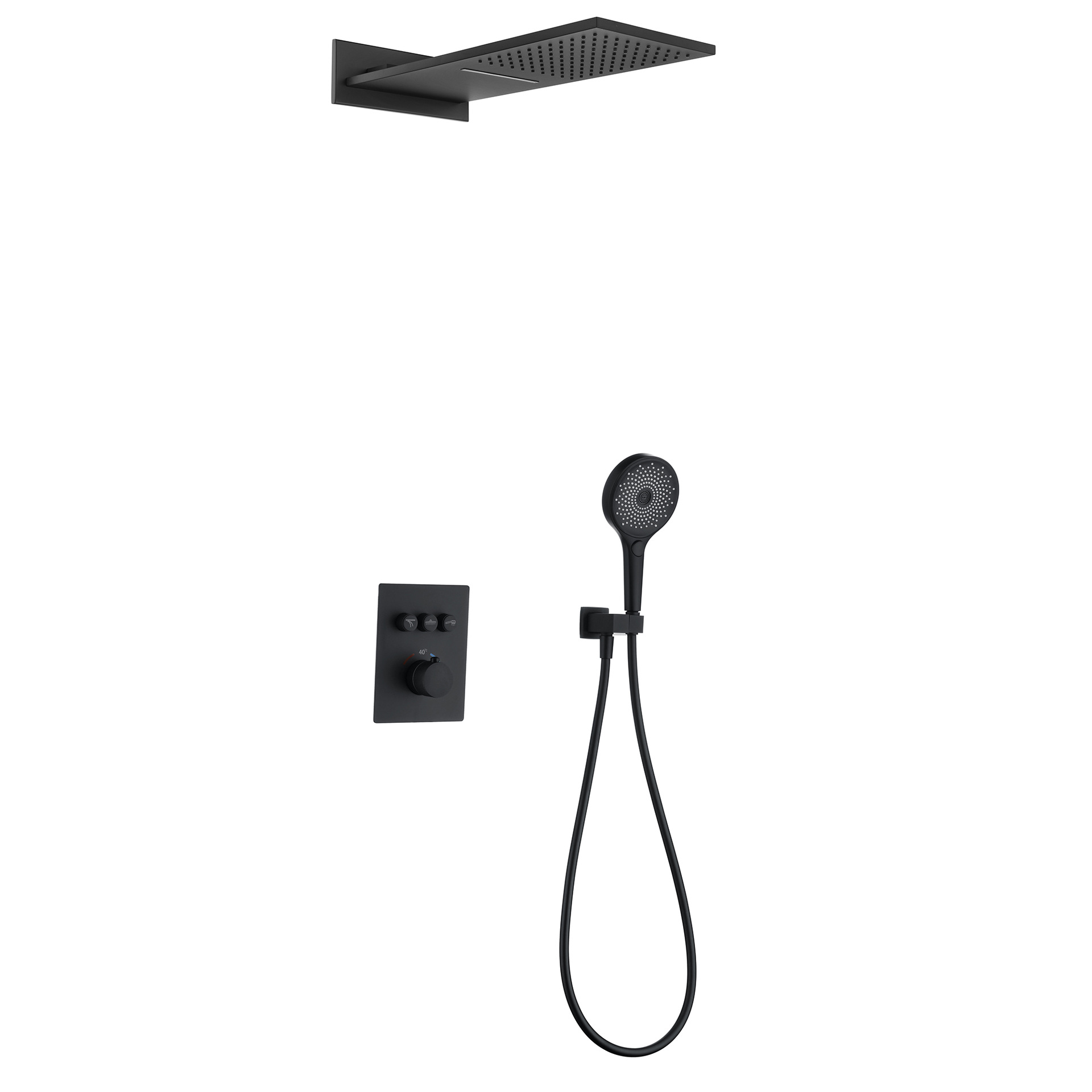 Traje de ducha de pared gris de pistola dividida de cobre transfronterizo oculto ducha de baño presurizado