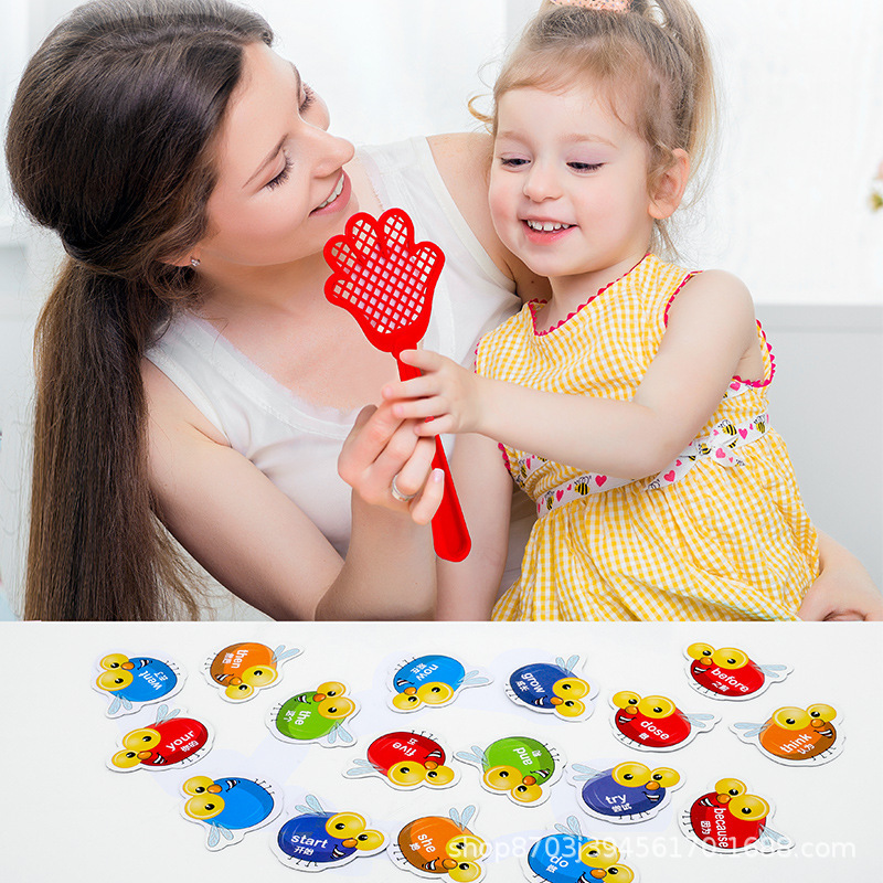 Flymatter juguetes educativos para niños entre padres e hijos alta frecuencia educación temprana juego de mesa tarjeta cognitiva aprendizaje palabras de ortografía en inglés
