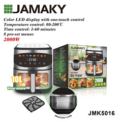 JAMAKY空気フライヤー家庭用可視化電気オーブン8l大容量オイルフリー多機能全自動一体型