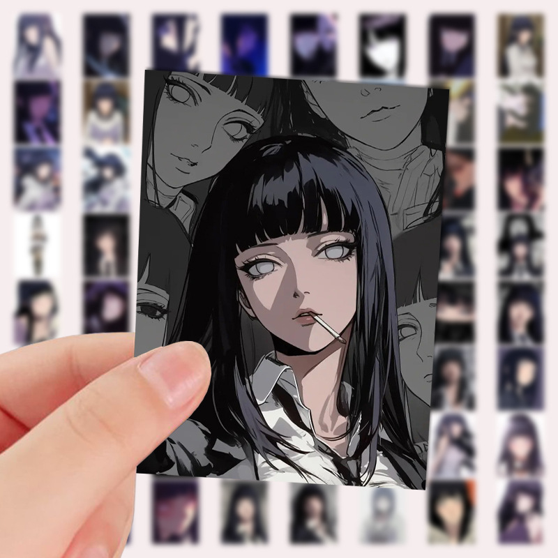 64 인기 나루토 미스 휴우가 히나타 달콤한 멋진 소녀 크리에이티브 장식 노트북 스티커