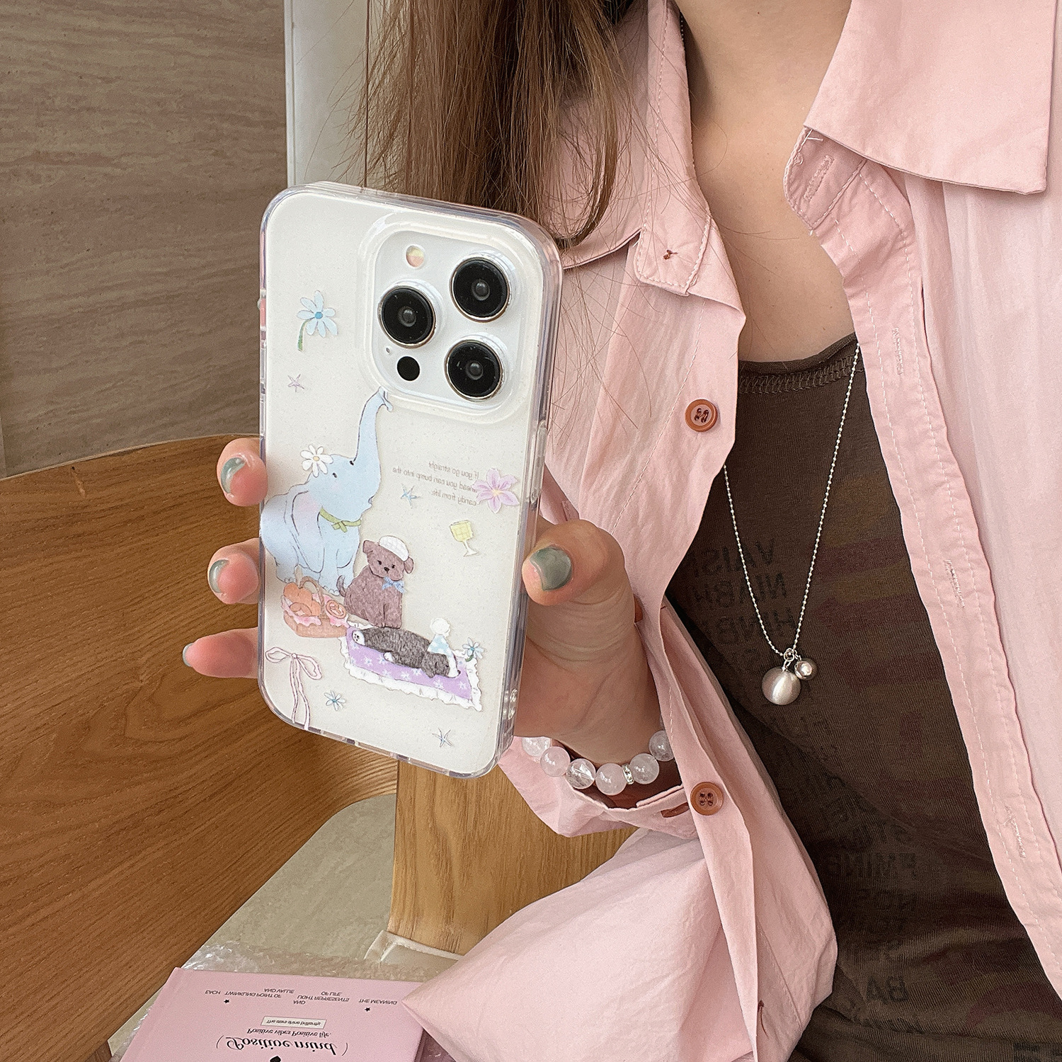 Personalidad dibujos animados graffiti elefante para Apple 16ProMax funda para teléfono móvil 15Pro simple 14/13 pareja 15PM