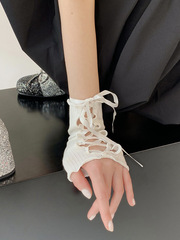 Harajuku style niche y2k sleeves sexy western style DIY strappy hand sleeves jk girl fingerless cos gloves thin summer