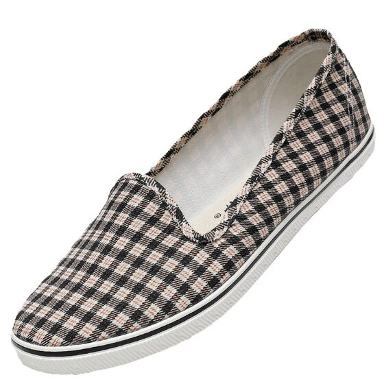 Lutai spring casual shoes mom shoes striped canvas shoes work shoes lightweight breathable wear-resistant rubber shoes soft sole shoes