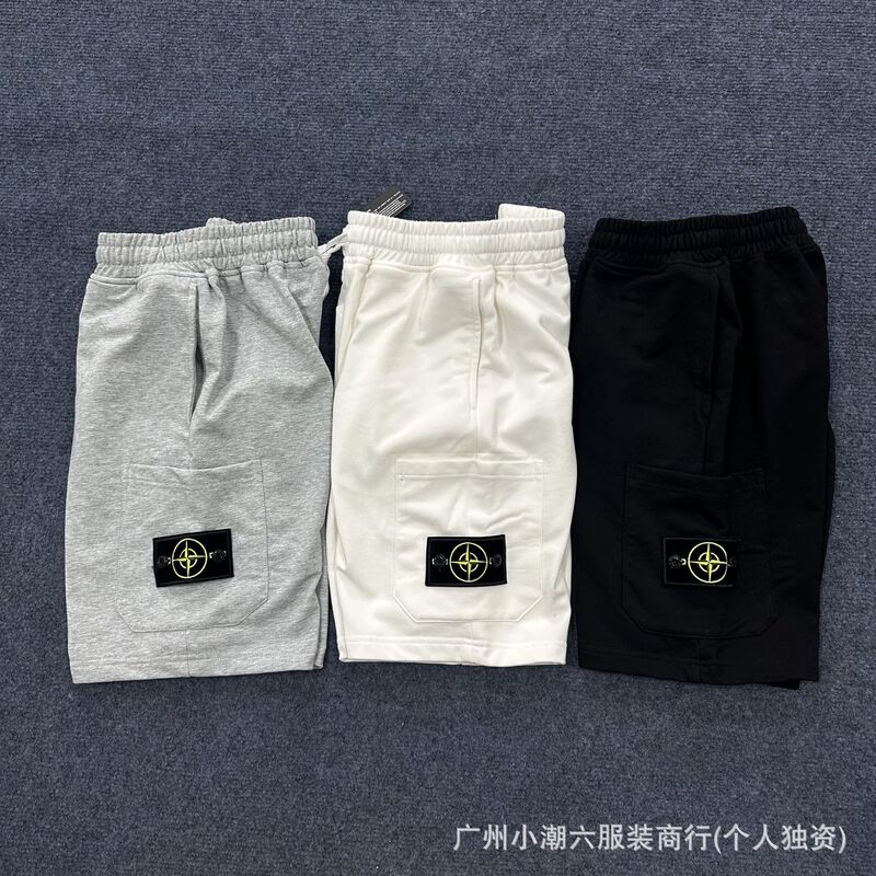 Cross-border STONE Stone Shorts Men's and Women's Pure Cotton American Solid Color Casual Pants Sports Workwear Pocket All-match