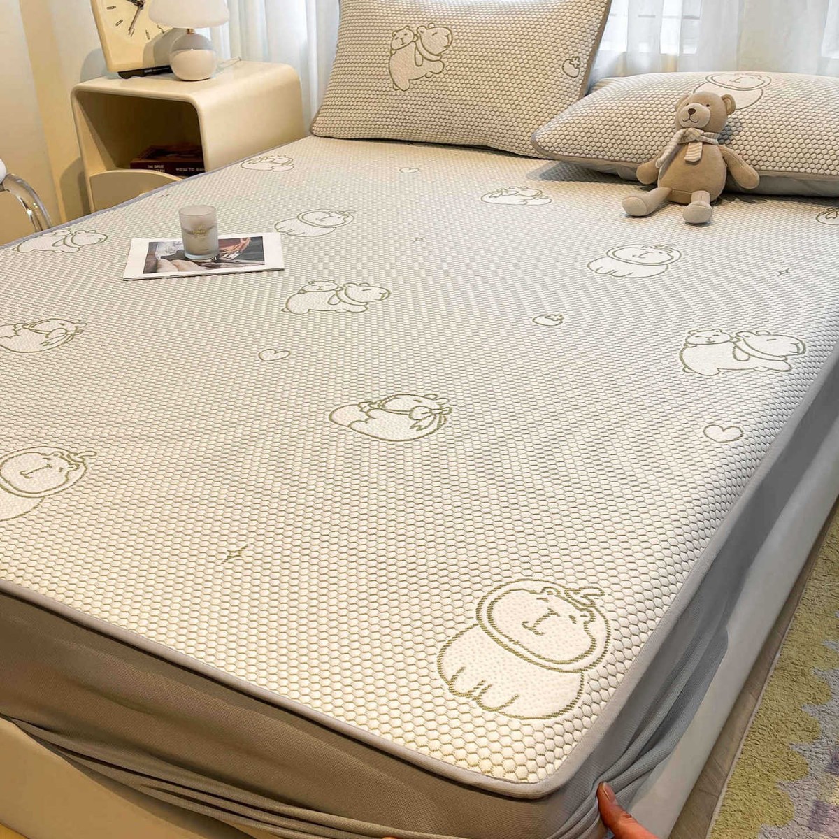 Sábanas de seda de hielo de verano, una pieza, estera suave de doble uso de doble cara 2025 nuevo dormitorio, estera individual, estera de tres piezas