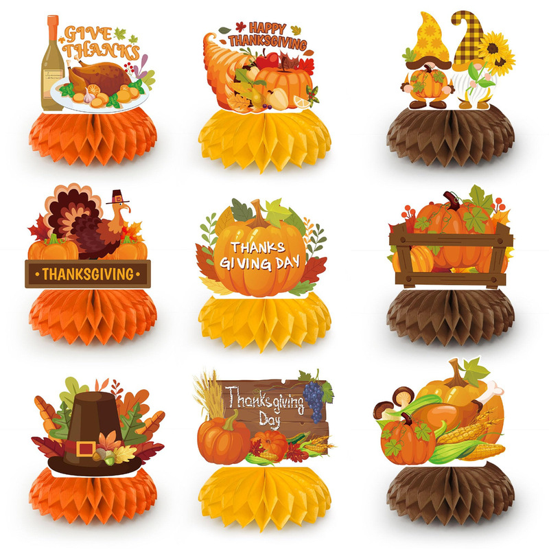 Cross-Border Best-Selling Autumn Celebration Thanksgiving Party Props Decoration Set Harvest Festival Honeycomb Hanging Decoration Set Cross-Border Best-Selling Autumn Celebration Thanksgiving Party Props Decoration Set Harvest Festival Honeycomb Hanging Decoration Set