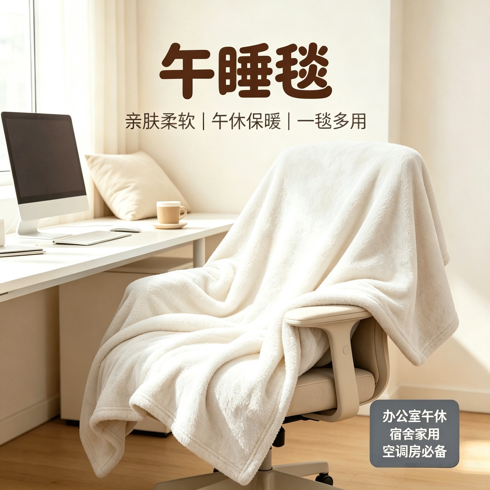 毛毯空调毯加厚办公室午睡毯盖腿毯子便携保暖披肩毛毯