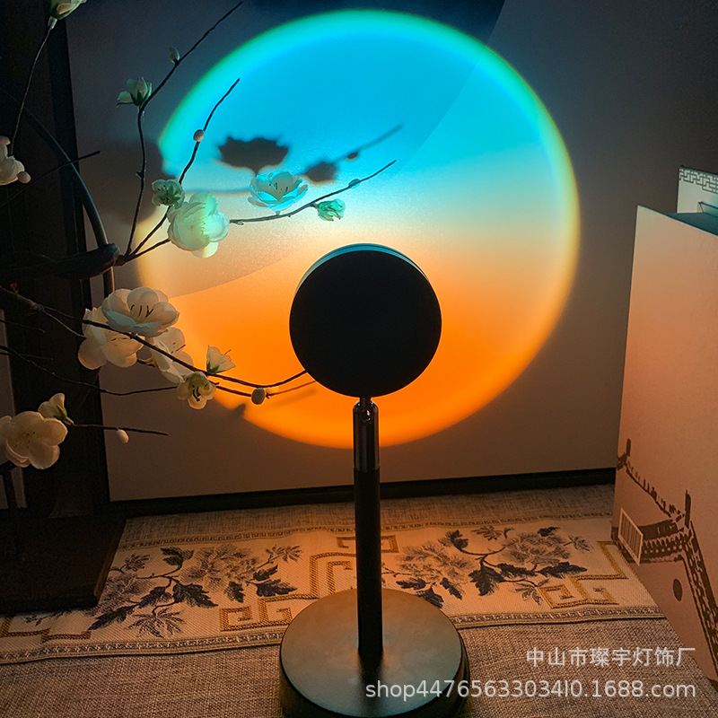 跨境爆款网红日不落小台灯背景墙装饰彩虹灯卧室客厅氛围台灯