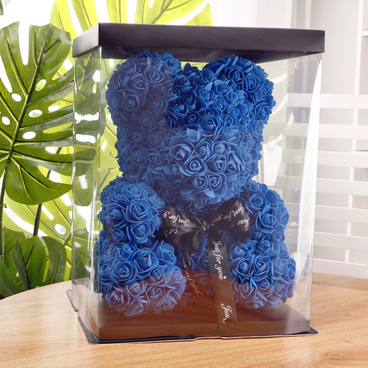 Flor preservada oso rosa 520 regalo del Día de San Valentín tienda de flores supermercado PE espuma flor abrazo oso rosa