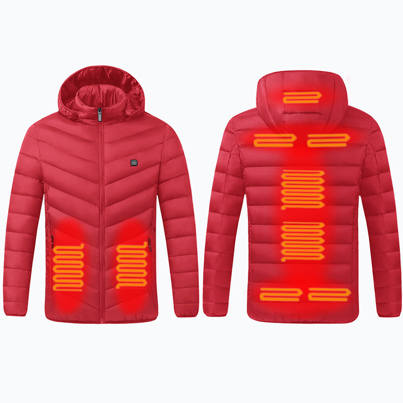 Nine piece, 9-zone constant temperature jacket for men in winter, USB charging, thermal protection, cotton electric_voghion.com
