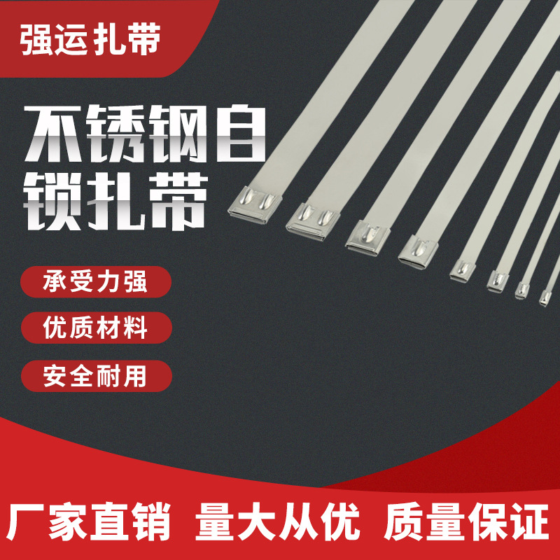 零售批发自锁式304不锈钢扎带耐高温船用固定束线打包扎带