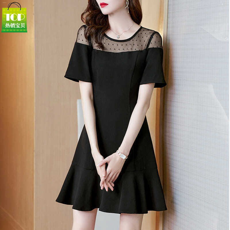 Vintage Dress 2025 Summer Coat New French Style Waist-Cinching Slimming Elegant High-End Fitted Little Black Dress
