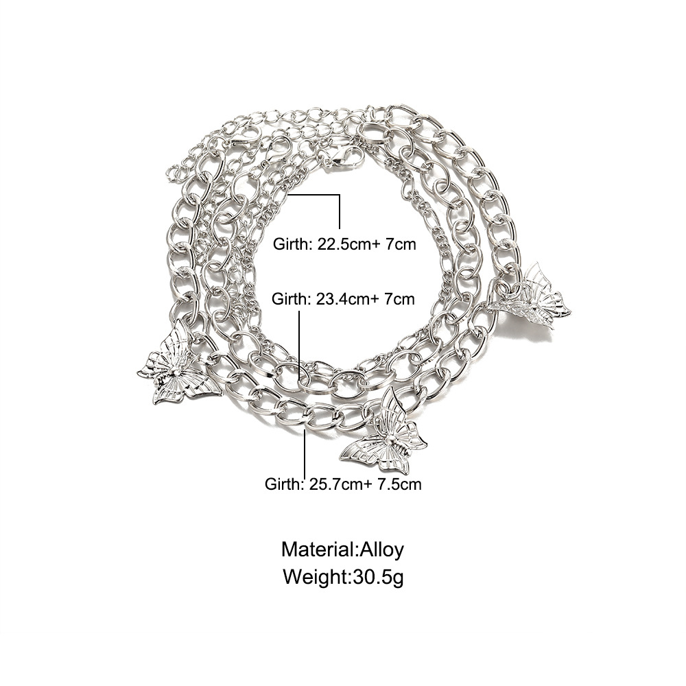 فراشة أنيقة تصفيح سبيكة حجر الراين Ankletpicture2