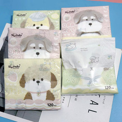 Sticker Napkins Cute Puppy Small Cup Sticker Paper Towels Student Portable Small Pack Facial Tissue Toilet Paper Colored Tablecloths