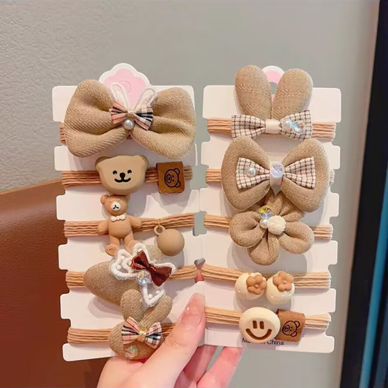 Autumn and Winter Bow Girls' Hair Accessories Rubber Band Hair Band Girls' High Ponytail Headband Children's Hair Rope Rubber Band