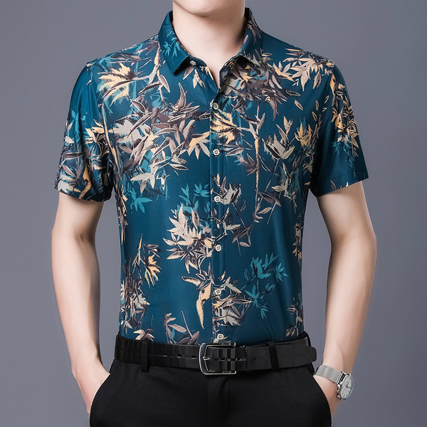 Fashionable casual silk shirt