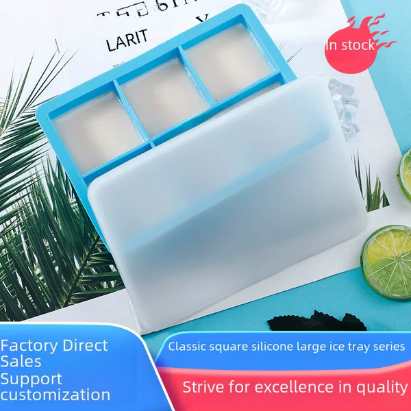 Ice Cube Mold Commercial Large Silicone Ice Tray Ice Mold for Home and Bar Easy to Demold Wholesale from Manufacturer