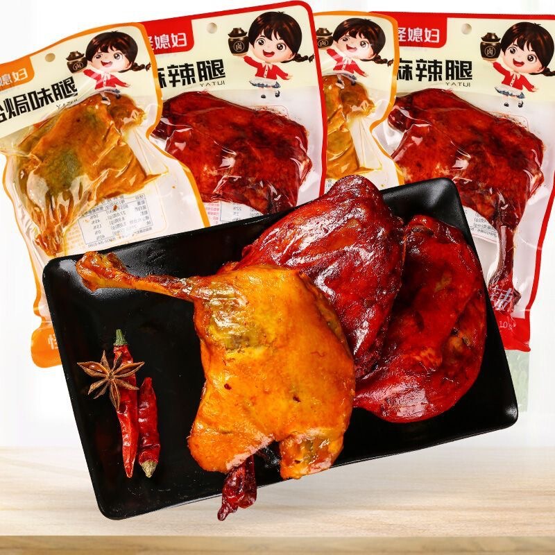 Free Shipping Large Duck Legs 110g Spicy Legs Salt-Baked Duck Legs Country-Style Non-Chicken Legs Snacks Ready-To-Eat Wholesale