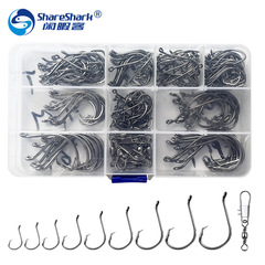 Fishing Gear Wholesale 170-Piece Set 7384 High Carbon Steel Octopus Hook with Barbed Hook