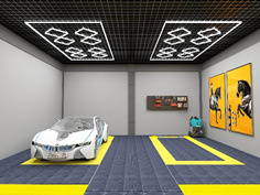 Sala de lavado de coches Estación de luz tienda de belleza led luz de techo de cristal chapado en película taller sin polvo tienda de 4S luz de la parrilla