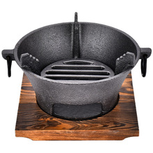 铸铁炭炉家用圆形生铁烧烤炉烤肉盘老式木炭烤肉炉商用木碳火烤炉