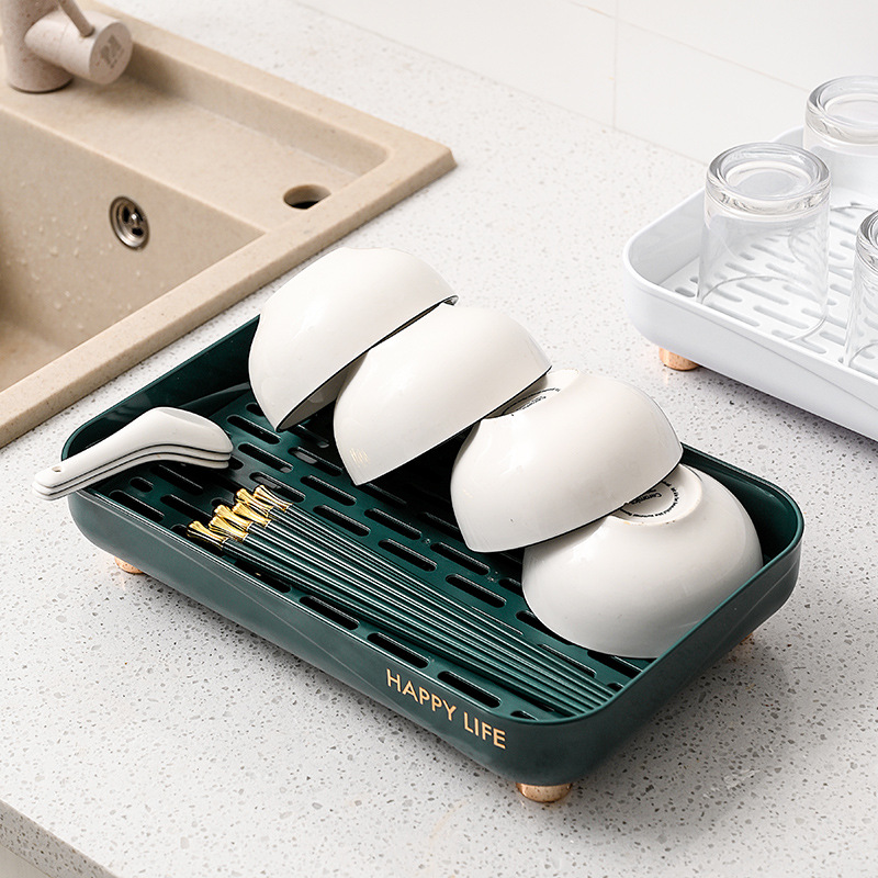 Hogar sala de estar taza bandeja de drenaje mesa de té taza de té de escritorio taza de fruta bandeja palillos drenaje cesta cosméticos bandeja de control de agua