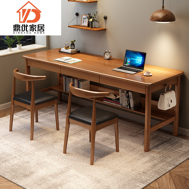 Solid Wood Desk Lengthened Long Table Home Office Computer Desk Simple Conference Table Double Three-Person Writing Table Solid Wood Desk Lengthened Long Table Home Office Computer Desk Simple Conference Table Double Three-Person Writing Table