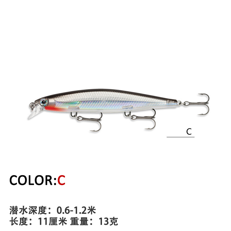 7 Colors Sinking Minnow Lures Deep Diving Minnow Lures Fresh Water Bass Swimbait Tackle Gear