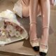 Sheepskin version ~ a miu single-layer shoes with high heel Mary Jane women's leather round toe cat heel shoes ballet shoes small leather shoes