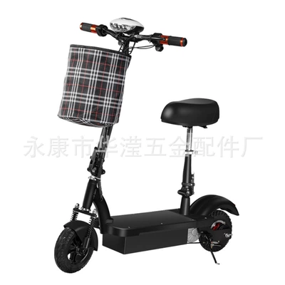 Russia Vietnam Cross-Border Factory In-Stock Adult Folding Electric Scooter, a Convenient Mode of Transportation, Electric Kick Scooter (Qatlanan elektrik skuterlər) - black