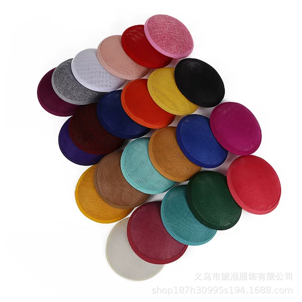 Headwear Hat Embryo Imitation Linen Base Mesh Hat 13cm Round DIY Lolita Hat Cross-Border Spot Wholesale Fashion