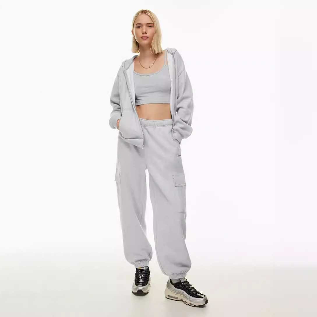 Amazon Elástico de cintura alta de pierna ancha pantalones cortos de las mujeres de Europa y América transfronteriza Otoño e Invierno Nueva suelta más tamaño pantalones Casuales image 4