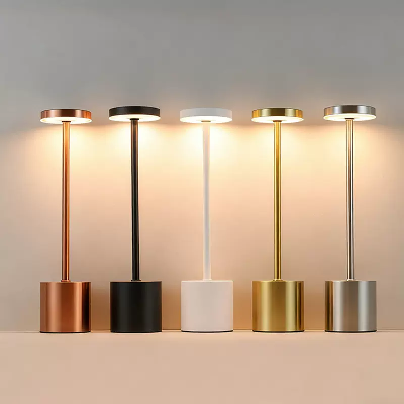 跨境爆款简约工字台灯USB充电复古金属感餐桌触摸小夜灯床头夜灯