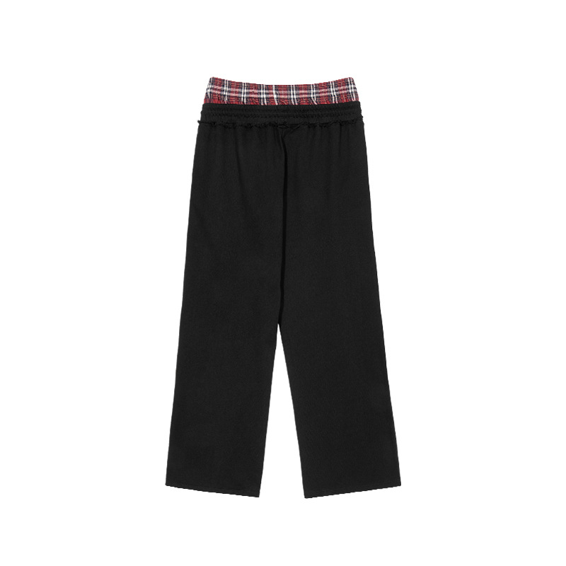 ETAI Hombre| Marca de moda de color contrastante de doble cintura cabeza de pierna amplia pantalones de abrigo ajustable doble cintura elástica cabeza de abrigo casual image 6
